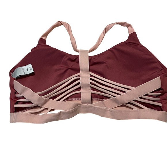 BCG Sports Bra XL Extra Large Pink Burgundy Strappy Back Activewear - Picture 3 of 5